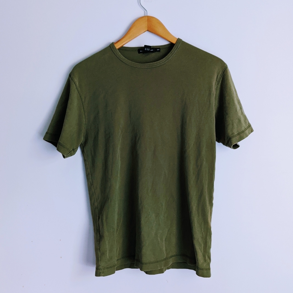 Club Monaco Men's Casual Army Green T Shirt Size M